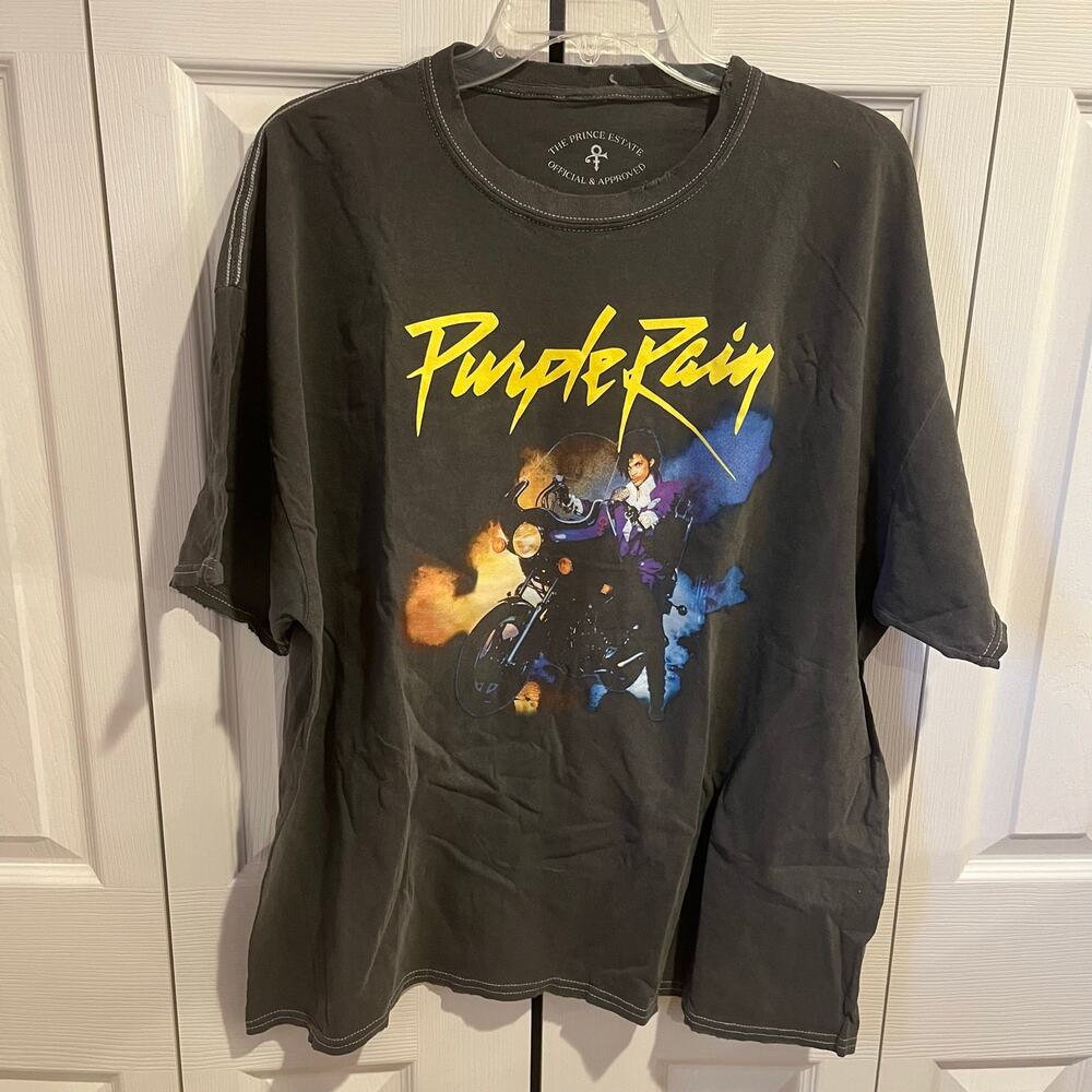 Prince Purple Rain Graphic Tee Gray XL